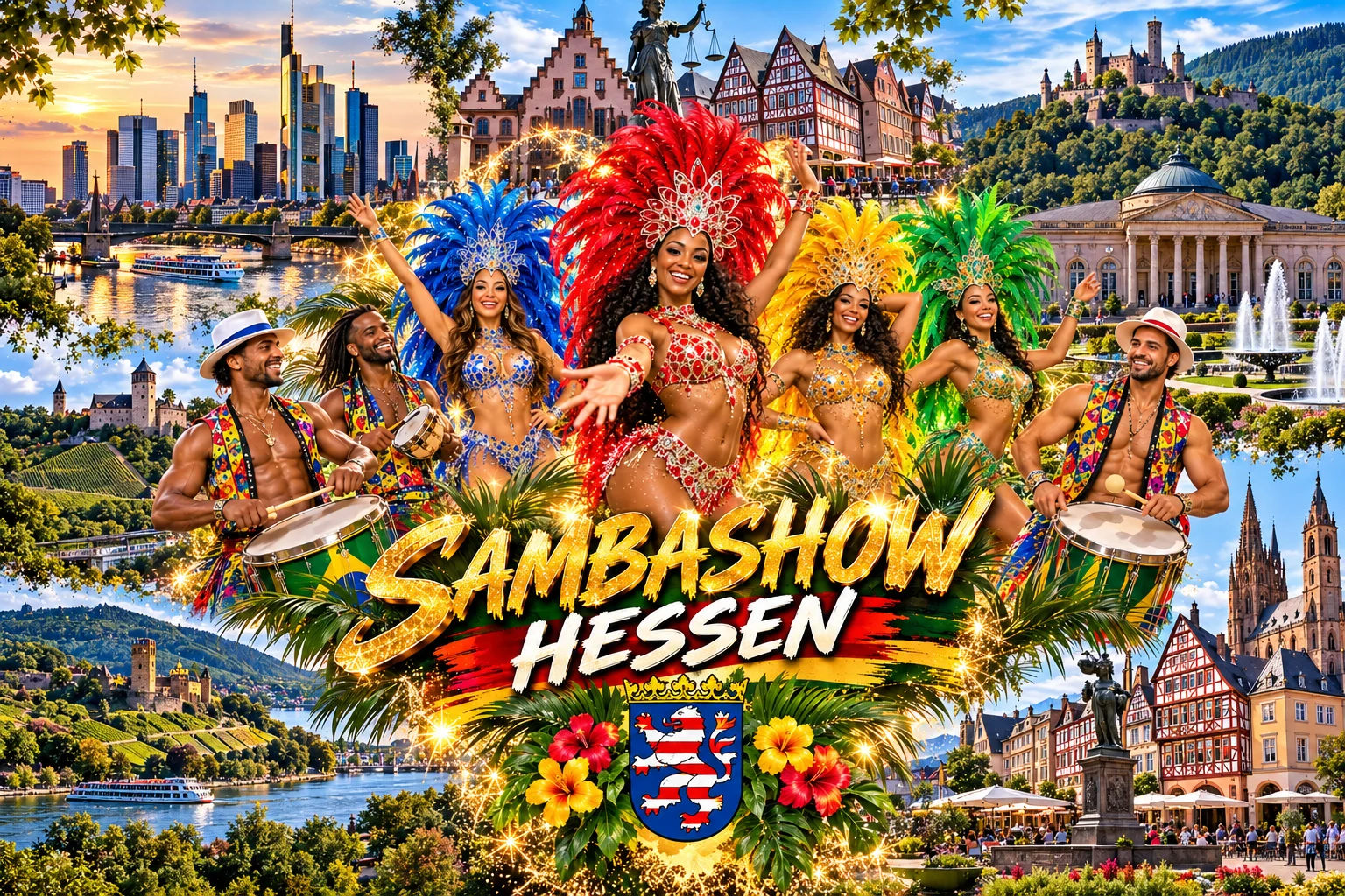 Samba Show Hessen – Brasilshow mit Sambatänzerinnen und Trommlern für Frankfurt, Wiesbaden und Kassel