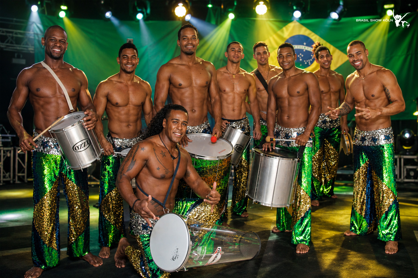 Brasilianische Trommler und Percussion Brasilshow