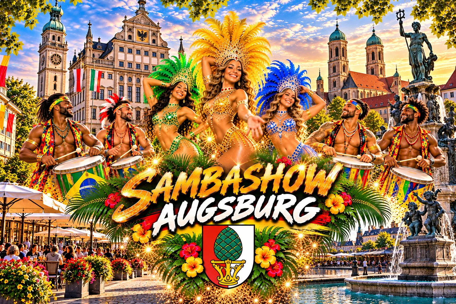 Sambashow Augsburg – brasilianische Sambatänzerinnen, Trommler und Capoeira von Brasil Show Köln