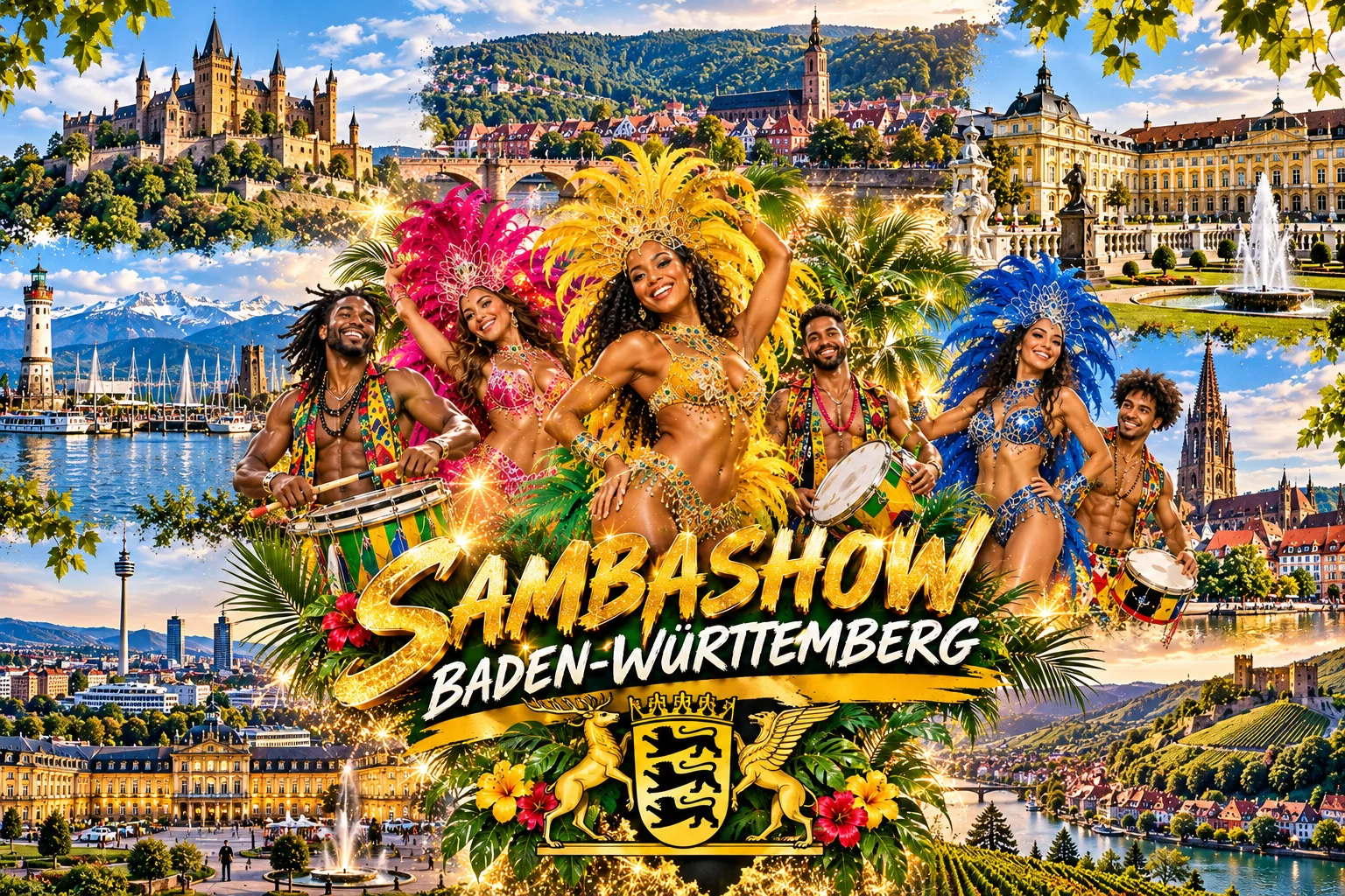 Samba Show Baden-Württemberg – Brasilshow mit Sambatänzerinnen, Capoeira und Trommlern für Stuttgart, Mannheim, Karlsruhe und Freiburg